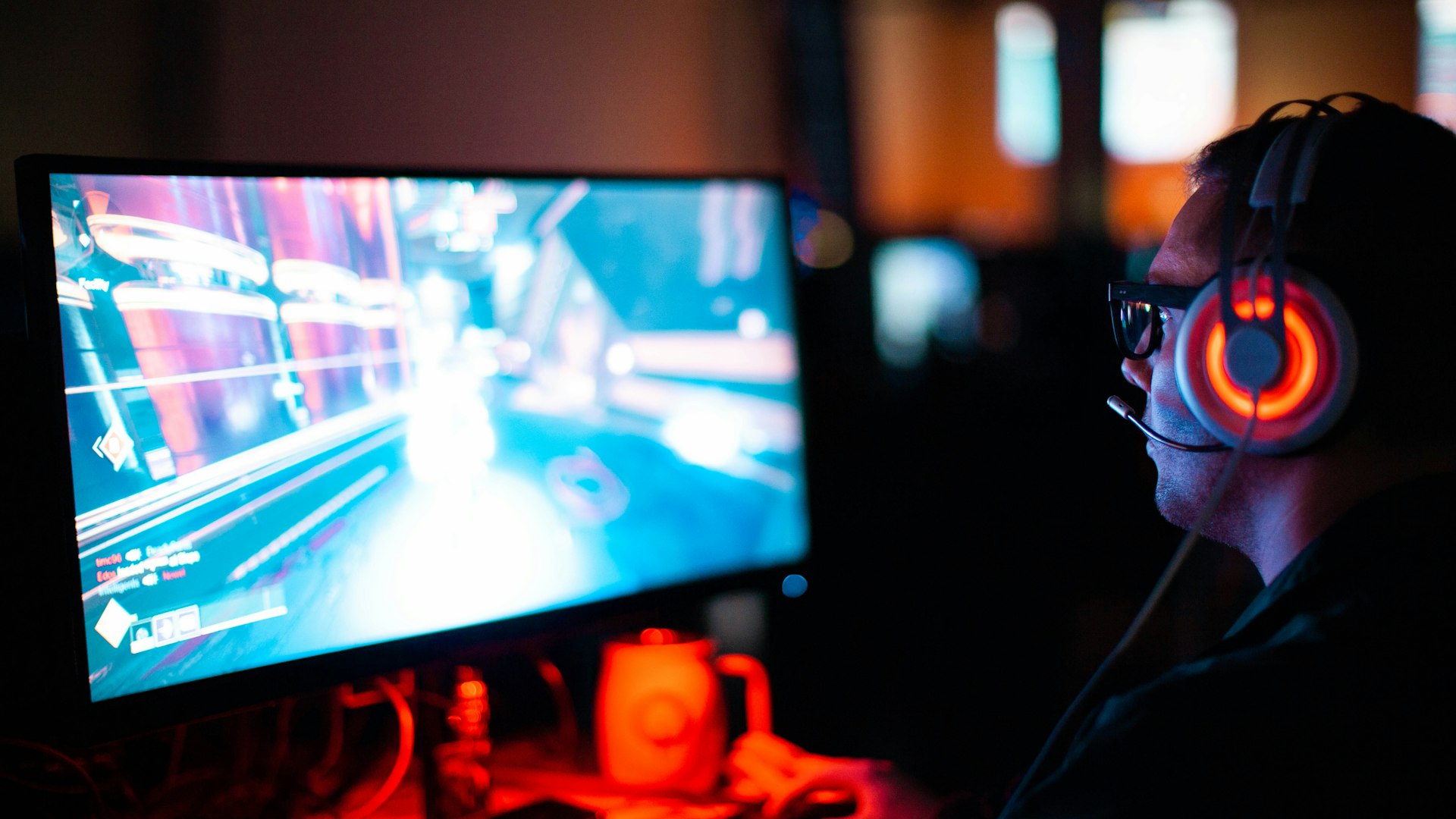 Player mid boss battle on a glowing screen